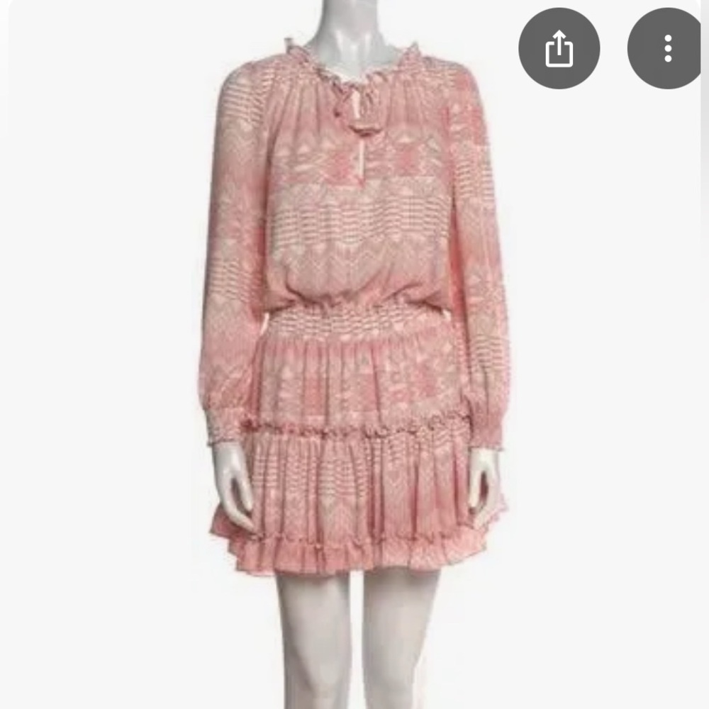 MISA Los Angeles Pink and white dress